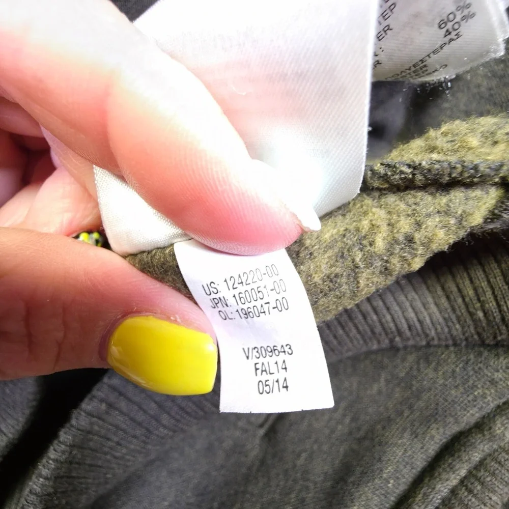 Banana Republic Cardigan Mens 2XL Green Full Zip Elbow Patch Utility Bomber Moto